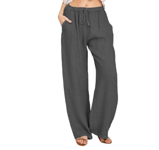 Women's Casual Cotton And Linen Loose Yoga Pants -CJ - mode24h