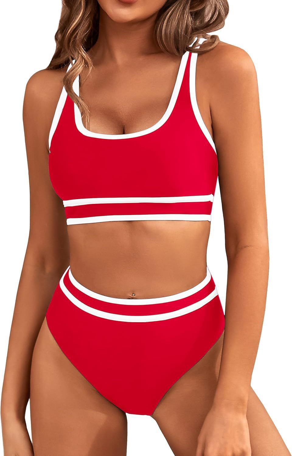 Bikini Tight-fitting Solid Color Swimsuit For Women -CJ - mode24h