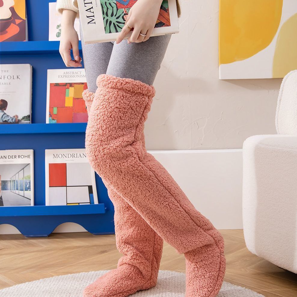 Over-Knee Fuzzy Warm Winter Socks- CJ - mode24h