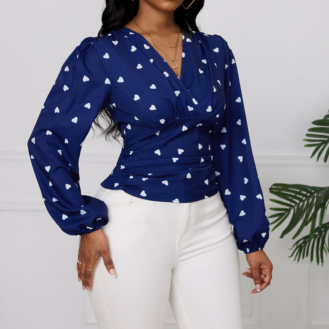 Ladies' Fashionable Casual Printed Shirt Top - CJ - mode24h