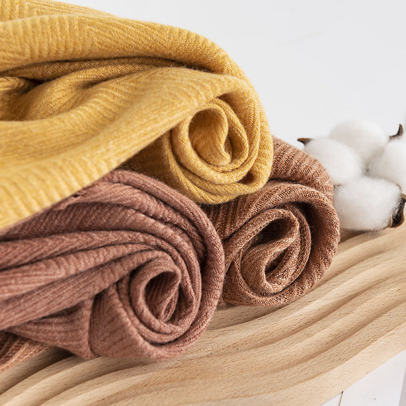 Herringbone Cashmere-Feel Scarf – Monochrome, Tassel, Warm & Stylish - CJ - mode24h