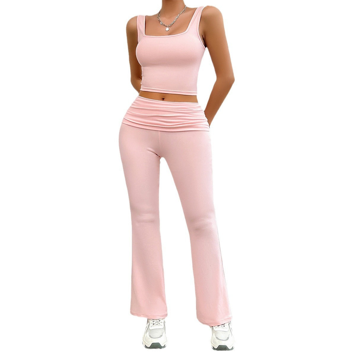 Women's Fashion Casual Solid Color Vest Body-hugging Suit -CJ - mode24h