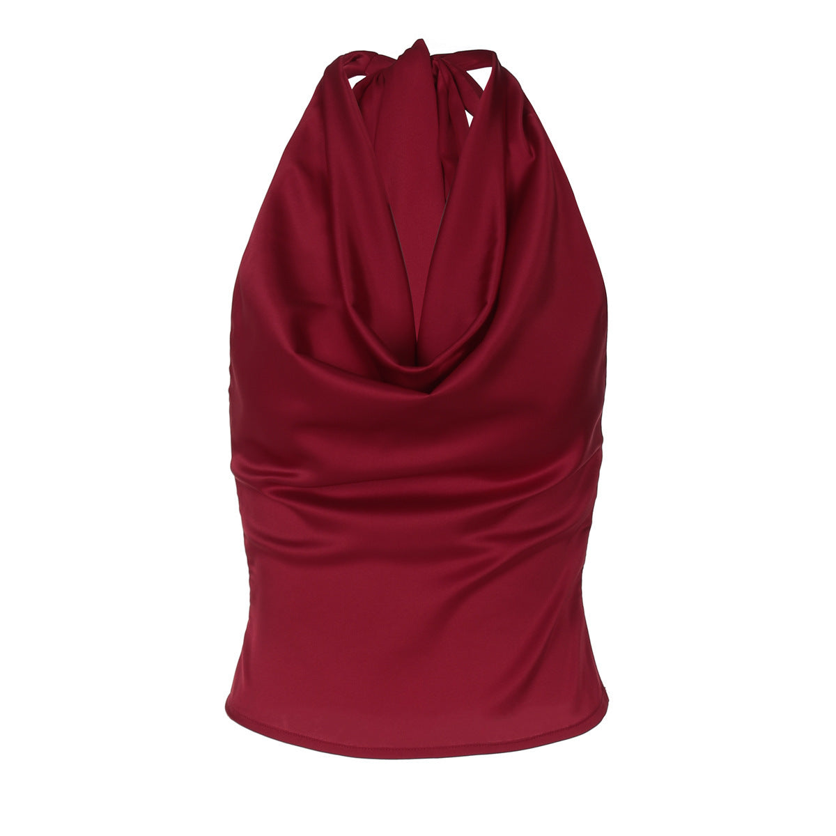 Women's Halter Backless Tank Vest Fashion Solid Color Slim Fit Tied Tube Top - mode24h