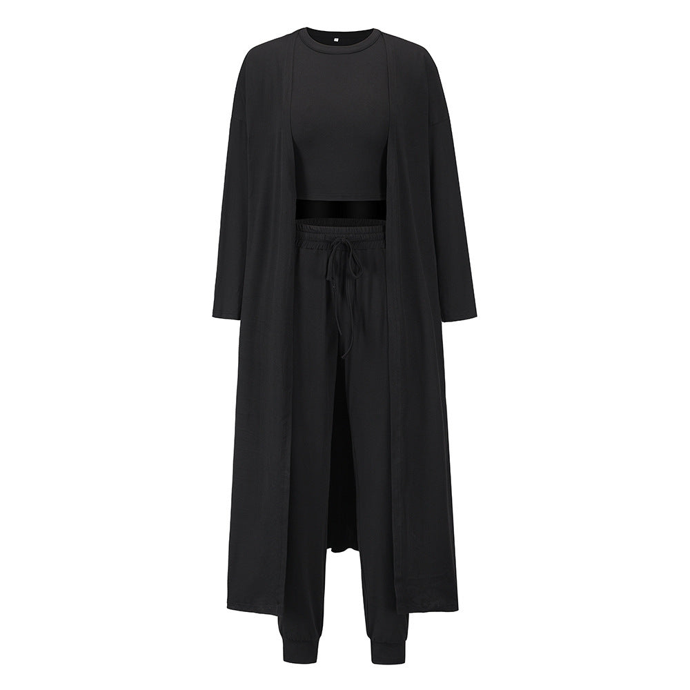 Women's Knitted Slim-fit Temperament Vest And Trousers Sports Suit- CJ - mode24h