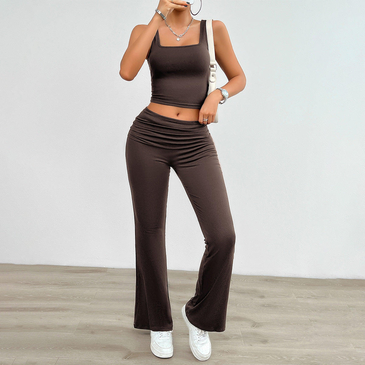 Women's Fashion Casual Solid Color Vest Body-hugging Suit -CJ - mode24h