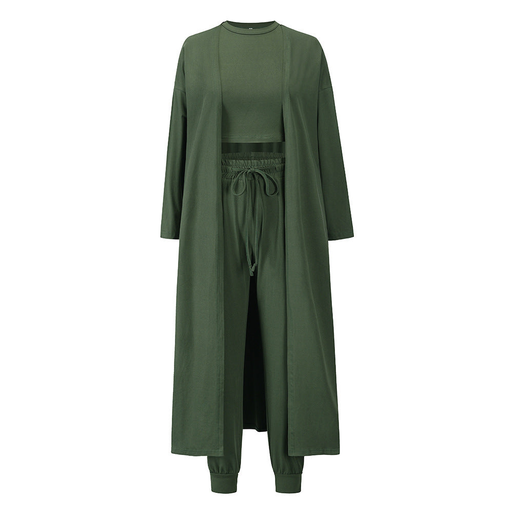 Women's Knitted Slim-fit Temperament Vest And Trousers Sports Suit- CJ - mode24h
