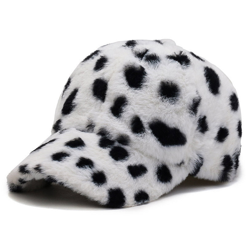 Fashion Leopard Fleece Baseball All-matching Peaked Cap - CJ - mode24h