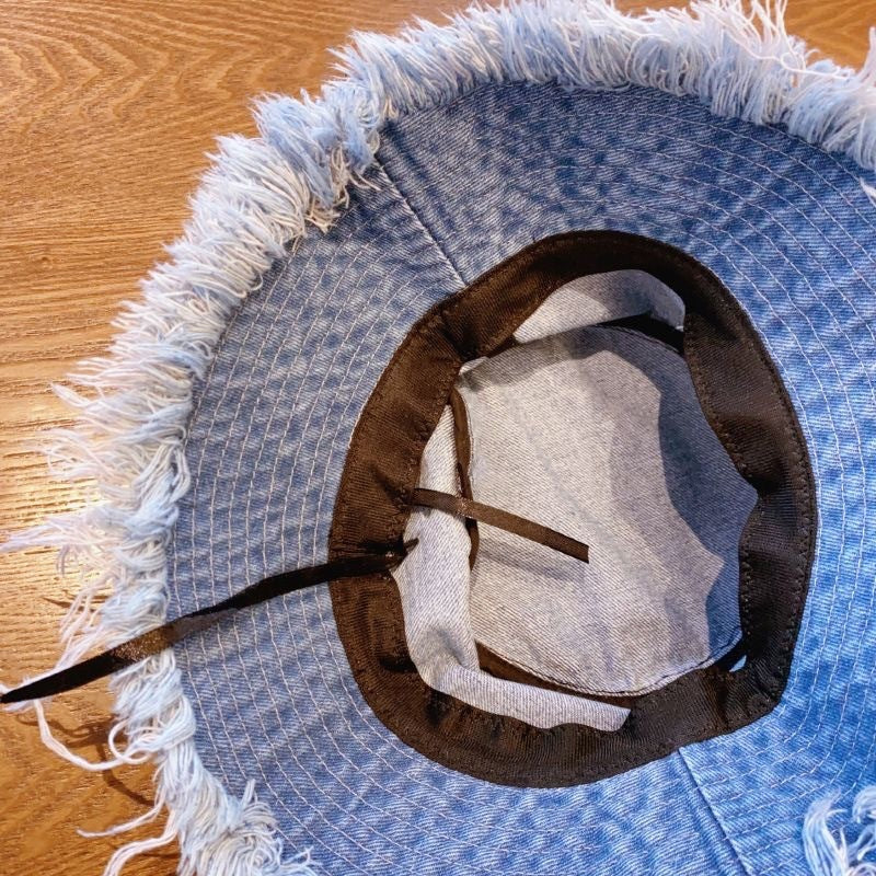Women's Vintage Washed Denim Bucket Hat - CJ - mode24h