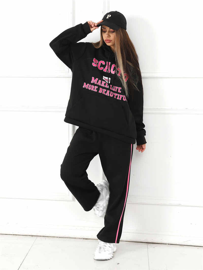 Women's Fashion Casual Printed Top Pants Set - CJ - mode24h