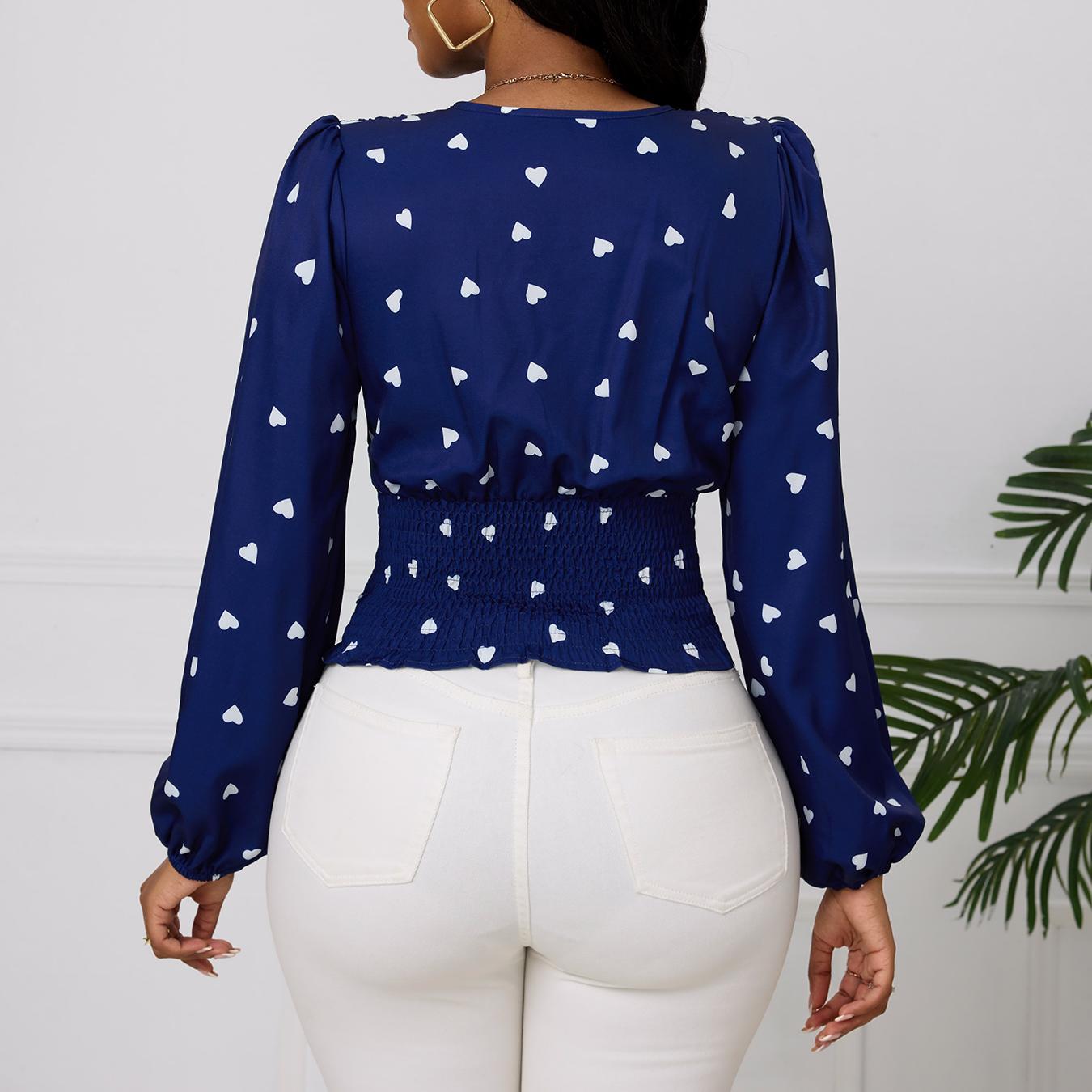 Ladies' Fashionable Casual Printed Shirt Top - CJ - mode24h