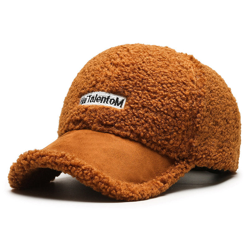 Autumn Winter Color Matching Fashion All-match Plush Warm Peaked Cap - CJ - mode24h