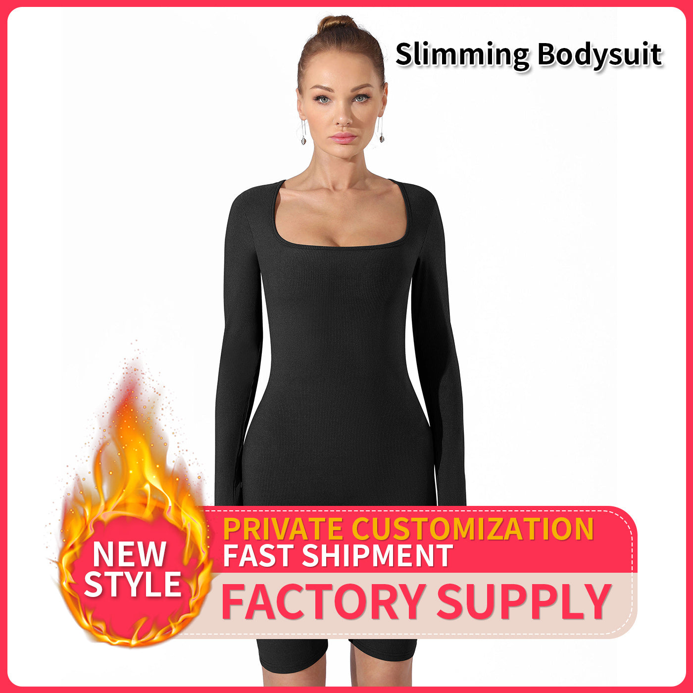 Women's Fashion Simple Solid Color Bodysuit - CJ - mode24h