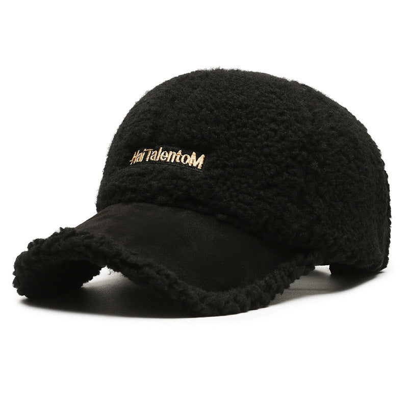 Autumn Winter Color Matching Fashion All-match Plush Warm Peaked Cap - CJ - mode24h