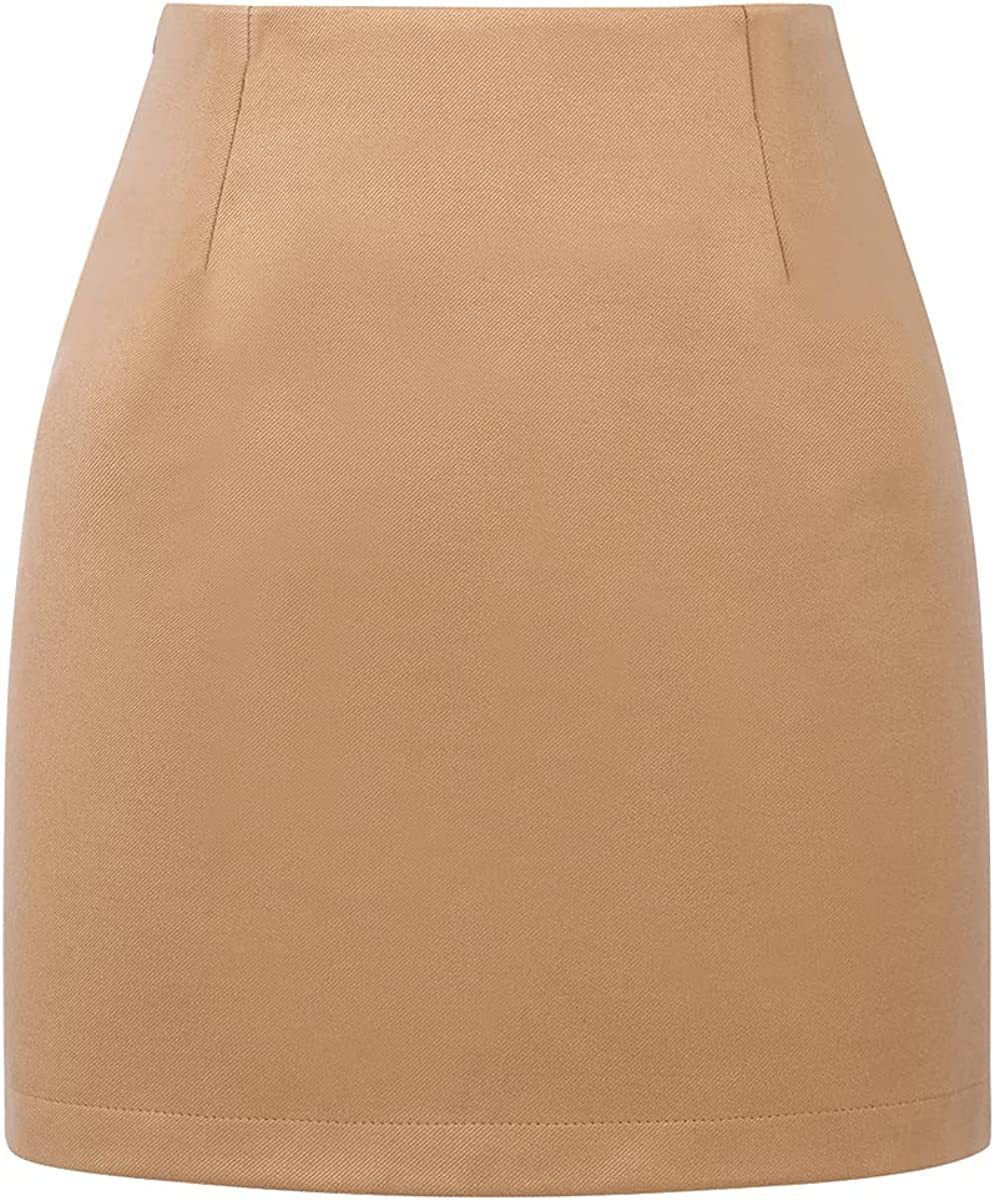 Women's High Waist Plaid Tight Pencil Wool Mini Skirt- CJ - mode24h