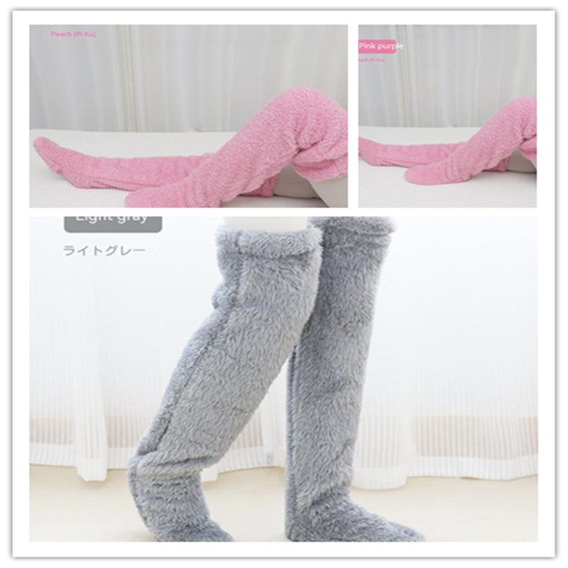 Over-Knee Fuzzy Warm Winter Socks- CJ - mode24h