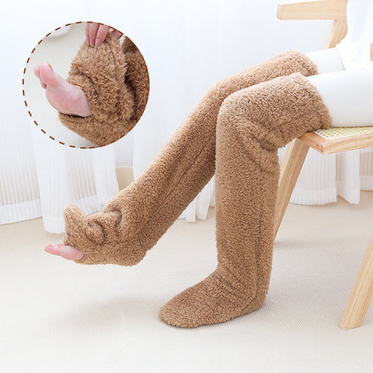 Over-Knee Fuzzy Warm Winter Socks- CJ - mode24h