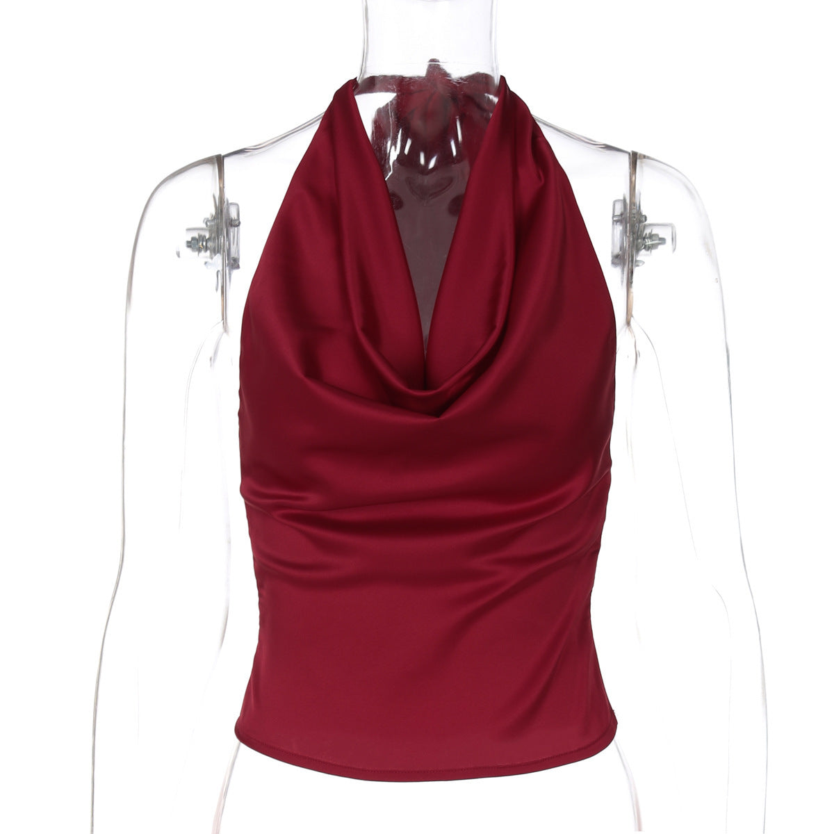 Women's Halter Backless Tank Vest Fashion Solid Color Slim Fit Tied Tube Top - mode24h