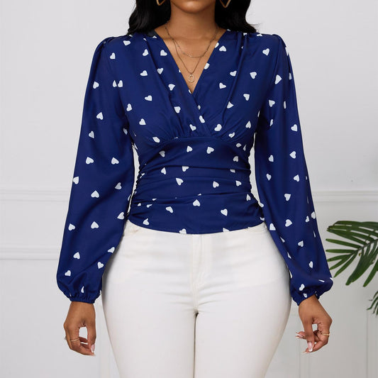 Ladies' Fashionable Casual Printed Shirt Top - CJ - mode24h