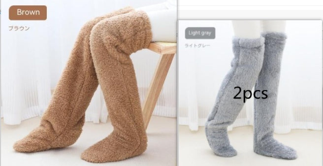 Over-Knee Fuzzy Warm Winter Socks- CJ - mode24h